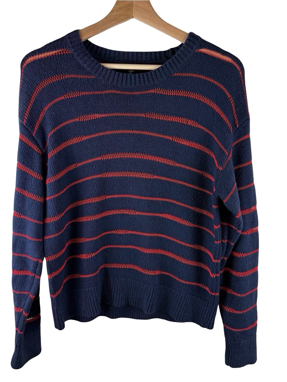 Rag & Bone Women’s Penn Sweater Red Navy Size Medium